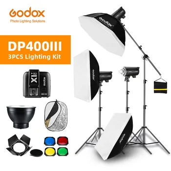 1200 Вт Godox DP400III 3x400 Вт Фотовспышка Для Фотостудии, Софтбокс, Осветительная Подставка, Студийная Стойка Для Верхнего Освещения