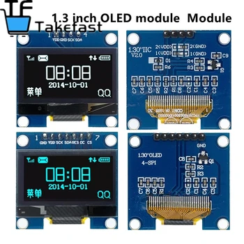 1шт 1,3-дюймовый OLED-модуль белый/синий SPI/IIC I2C Цвет связи 128X64 1,3-дюймовый OLED-ЖК-модуль светодиодного дисплея 1,3 
