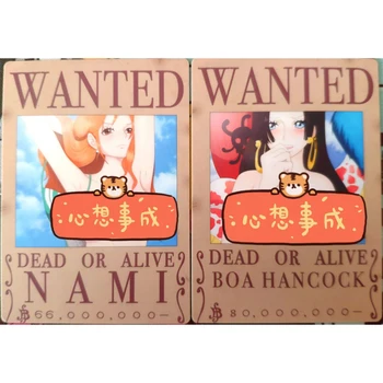 2 шт./компл. One Piece Nami Boa Hancock Wanted Коллекционная Открытка Нежная Матовая Открытка Otaku Man Рождественские Подарки Аниме Периферийное Устройство 63*88 мм