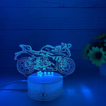 2022 3D красочный ночник, автомобиль, мотоцикл, 3D лампа, подарок на День рождения, велосипед, светодиодная подсветка, Декор детской комнаты, Милые легкие подарки для детей