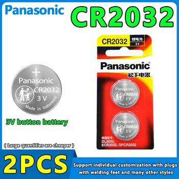 2шт Оригинальный Panasonic CR2032 DL2032 ECR2032 Кнопка Литиевая батарея для электронных часов Светодиодная подсветка Игрушечный автомобильный ключ Пульт дистанционного управления