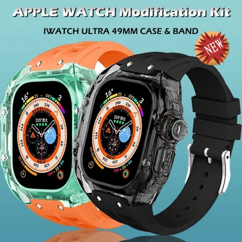 49 мм прозрачный комплект для модификации, чехол для Apple Watch, Ultra Band, iWatch, ремешок, аксессуары для умных часов для мужчин и женщин, 49 мм