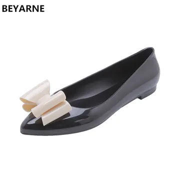 BEYARNE/ модная женская желеобразная обувь, женские непромокаемые сандалии на плоской подошве, женские студенческие летние пляжные сандалии для путешествий с острым носком и бабочкой 34-41