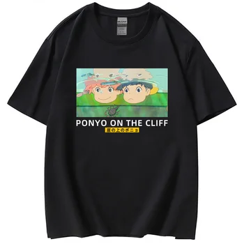Boniu ponyo, повседневная дышащая и удобная хлопковая футболка с короткими рукавами on the cliff