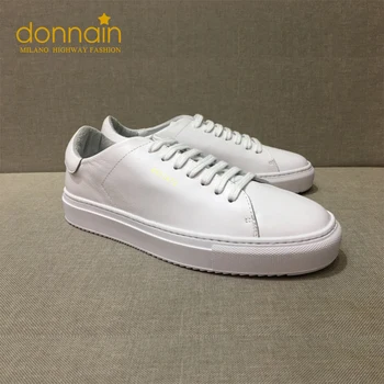 DONNAIN 2022, Новые женские роскошные Брендовые дизайнерские Белые кроссовки на платформе, Обувь из натуральной кожи, Повседневная обувь для пары на плоской подошве