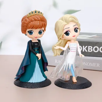 Disney New 15cm Q Posket Frozen Queen Принцесса Эльза Анна Фигурная Модель Игрушки Фигурки для торта Куклы Подарки домашний декор вечеринка по случаю дня рождения