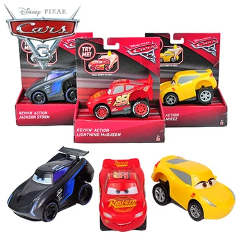 Disney Pixar Cars 3 Пластиковые Игрушки для автомобилей Lightning McQueen Jackson Storm Автомобильная игрушка для детей на День рождения Рождественский подарок