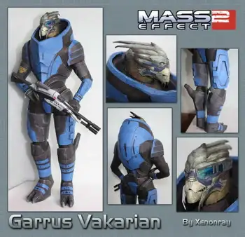 Mass Effect 2 Гаррус Гаусс, стреляющий в битву от третьего лица, 3D бумажная модель