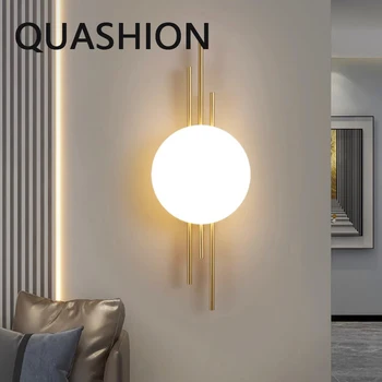 QUASHION Home Decor Интерьерный настенный светильник со светодиодным акриловым абажуром Креативный дизайн, Бра для спальни, Фоновые светильники для гостиной