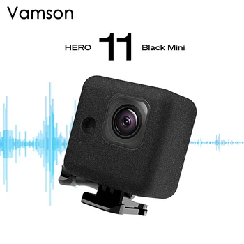 Vamson для Gopro Hero 11 Черная мини-камера, крышка для шумоподавления лобового стекла, губчатый пенопластовый чехол для аксессуаров Gopro Hero 11 Mini