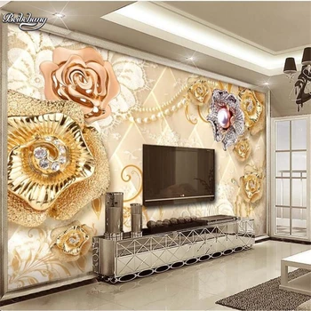 beibehang Модные романтические украшения жемчужный цветок цветок фоновая стена гостиной на заказ большая фреска нетканые обои