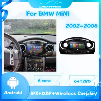 Автомагнитола 2 Din для BMW MiNi 2002-2006, автомагнитола с сенсорным экраном Android, GPS-навигация, автомобильный мультимедийный DVD-плеер, головное устройство