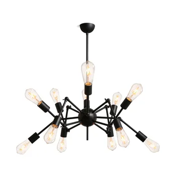 Американская ретро Промышленная люстра для столовой, Современные выдвижные лампы для спальни, Скандинавская креативная люстра-паук