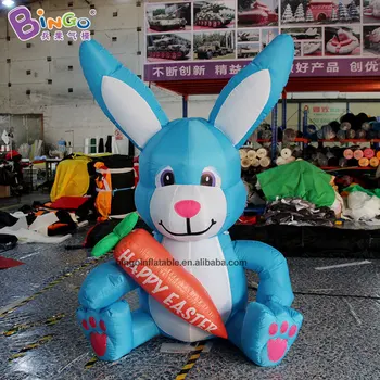 Бесплатная экспресс-доставка надувной мультяшный кролик высотой 2 м для активного отдыха/надувной синий кролик для пасхальных украшений, игрушек