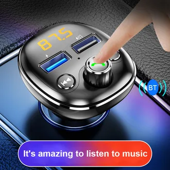 Беспроводной аудиоприемник громкой связи Bluetooth-совместимый аудиоприемник MP3-плеера с двойным интерфейсом USB Адаптер зарядного устройства