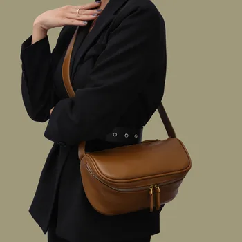 Винтажные сумки через плечо для женщин 2023, новейшая роскошная дизайнерская сумка из мягкой искусственной кожи чистого цвета, мини-сумка-седло подмышкой