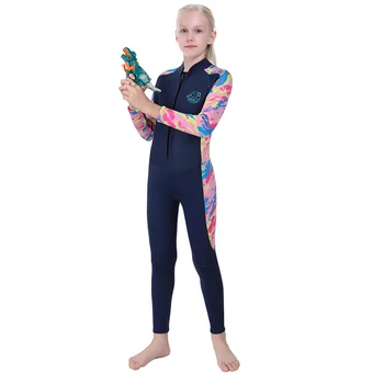 Гидрокостюм для девочек из 2,5 мм неопрена Детская защита от сыпи Плавание Виндсерфинг Кайтсерфинг Детская одежда для подводного плавания Костюм для серфинга Купальник для купания