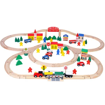 Деревянный вагон-паровозик Деревянный железнодорожный вагон Развивающие игрушки-головоломки Совместимый бренд Деревянные игрушки-гусеницы для подарков мальчикам