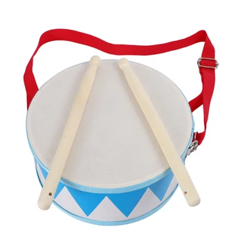 Детский барабан, деревянная игрушечная барабанная установка с ремнем для переноски, палочка для детей, подарок для малышей для развития чувства ритма у детей