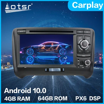 Для Audi TT 2006-2015 Android 10 Автомобильный Мультимедийный HD DVD-плеер PX6 4G + 64 ГБ Автоматическая GPS-Навигация Стерео радио DSP Carplay WIFI BT