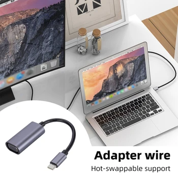 Для MacBook Air/Pro конвертер USB C в VGA адаптер Поддержка горячей замены дисплея 1080P HD Подключи и играй адаптер для ноутбука
