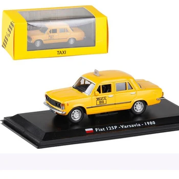 Желтый цвет Масштаб 1:43 Металлический сплав Классический FIAT 125P Varsavia 1980 cab Модель автомобиля Такси, Отлитые под давлением Транспортные средства, Коллекция Игрушек F