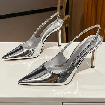 Женская обувь в продаже 2023, Высококачественные Манжеты на шнуровке, Женские Туфли на высоком каблуке, Пикантные Женские туфли на каблуке с Бриллиантами, Женские туфли на высоком каблуке, Zapatos