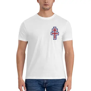 Классическая футболка French Resistance Cross / creux de lorraine, забавные футболки для мужчин, футболки с кошками
