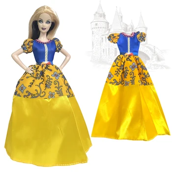 Красивое платье куклы принцессы, 1 шт., желтое платье, имитирующее темперамент сказочной куклы Барби