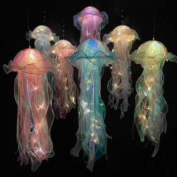 Лампа в виде медузы, Переносная цветочная лампа, Лампа для украшения атмосферы в комнате девушки, Ночник в спальне, Украшение дома