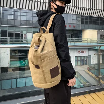 Модная мужская холщовая сумка, дорожный рюкзак большой емкости, мужской и женский однотонный рюкзак для воды для путешествий на открытом воздухе