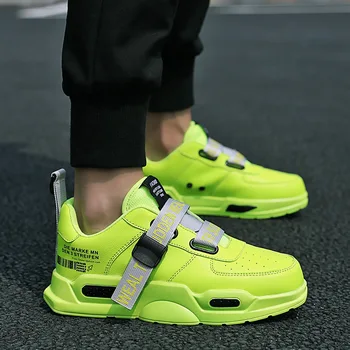 Мужская спортивная обувь Неоново-зеленые кроссовки с дышащей сеткой, Классические сандалии Zapatos Hombre Sapatos, кроссовки для отдыха на природе