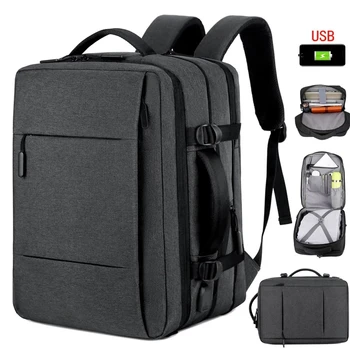 Мужской рюкзак большой емкости с возможностью расширения, заряжаемый через USB, мужской рюкзак для ноутбука, Водонепроницаемый рюкзак для деловых поездок, Багажная сумка Mochila
