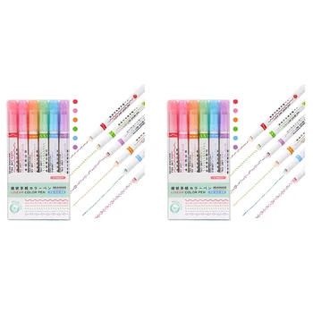 Набор маркеров для изгибов из 12 предметов с 6 наконечниками различной формы, разноцветными ручками для изгибов, маркером различных цветов