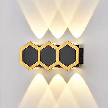 Настенный Светильник в форме Пчелиных сот LED Водонепроницаемый Спальня Гостиная Балкон Настенный Светильник Открытый Дворвилла ворота столб Фон Стены