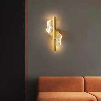 Настенный светильник, светодиодный скандинавский современный минималистичный настенный фон, освещение коридора, спальни