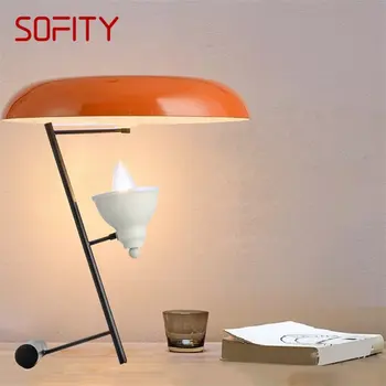 Настольная лампа SOFITY в итальянском стиле, современная светодиодная оранжевая простая настольная лампа, декоративная для прикроватной тумбочки