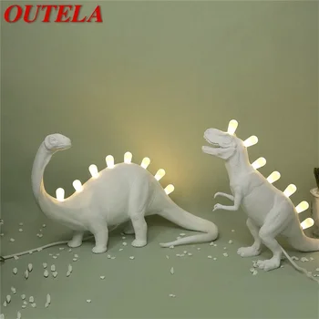 Настольные лампы OUTELA из светодиодной смолы, современное креативное украшение в виде мультяшного динозавра, настольная лампа для дома