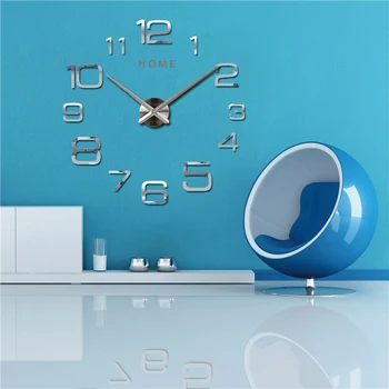 Негабаритные цифровые настенные часы Большие часы Кухонные 3D DIY Акриловая Зеркальная наклейка на стену Большие Подвесные часы Современный дизайн Домашнее письмо