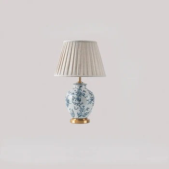 Новая Настольная лампа в китайском стиле, Украшение углового дивана для гостиной, Керамическая Настольная лампа, Теплая Прикроватная Тумбочка для спальни