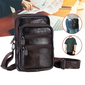 Новая мужская поясная сумка через плечо, многофункциональный мужской телефон, мужская сумка-мессенджер из искусственной кожи большой емкости