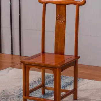Новый китайский стул из массива дерева, Обеденный стул со спинкой, Удобный стул для столовой в ресторане, стул для шляпы, Врезной вяз и