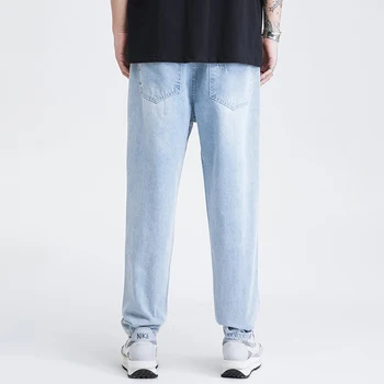 Новый модный бренд High Street, Винтажные Классические рваные джинсы, Мужские Свободные шаровары для мужчин