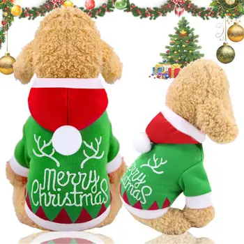 Одежда для домашних собак, Рождественская одежда для маленьких собак, зимнее пальто, костюм Санта-Клауса, одежда с капюшоном для чихуахуа Йорки