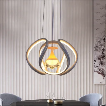 Подвесной светодиодный светильник Nordic Simple Dining С шестью лампами с регулируемой яркостью Творческая личность Ресторан Гостиная бар Лампы для гостиной
