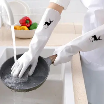 Прочная уборка кухни, домашняя работа, средства для мытья посуды, женские водонепроницаемые резиновые латексные перчатки для мытья посуды