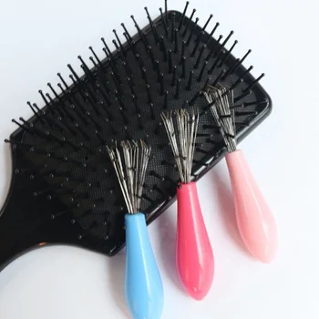 Расческа-щетка для волос, средство для удаления щеток с пластиковой ручкой, Встроенные косметические инструменты, Чистящие средства, Чистящие средства