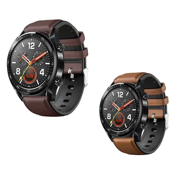 Ремешок для часов Huawei Watch GT 2 46 мм Из натуральной кожи Силиконовые Ремешки Для Часов huawei Honor Watch Magic 2 Браслет