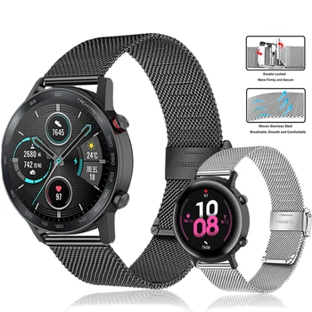 Ремешок из нержавеющей Стали Для Huawei Watch GT 2 46 мм/42 мм GT2 Pro Smart Watch Band Браслет С Двойной Пряжкой Для Браслета TicWatch Pro