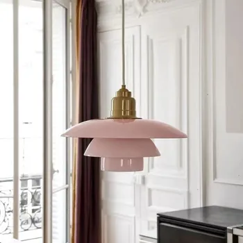 Розово-кремовая средневековая люстра прикроватная тумбочка для спальни лампа для бара Bauhaus в столовой
